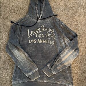 Lucky Brand Blue Venice Burnout Hoodie